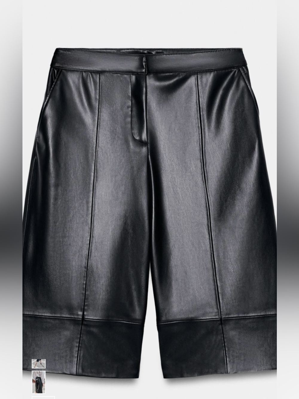 Women’s Black Faux Leather Shorts